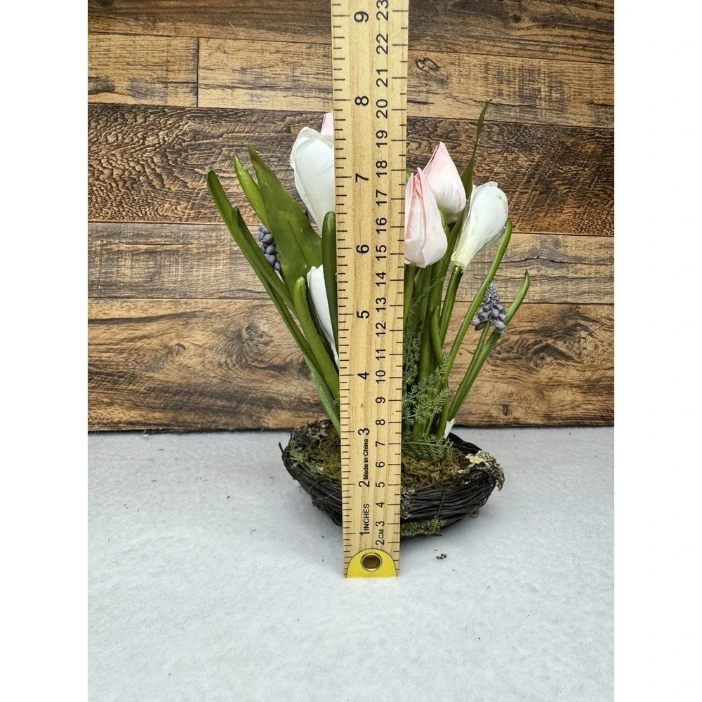 Set‎ Of 2 Pottery Barn Small Faux Floral Birdnest Arrangement 8